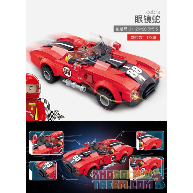 COGO 13425 13427 13428 13430 13431 13432 non  6 KÉO LÙI Ô TÔ bộ đồ chơi xếp lắp ráp ghép mô hình Racers SPEED CROSSING Đua Tốc Độ 195 khối