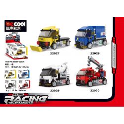DECOOL 22027 non  4 LOẠI XE CỨU HỘ TẢI TRỘN XI MĂNG VÀ CẨU CHỮA CHÁY bộ đồ chơi xếp lắp ráp ghép mô hình Mini Racing Pacemaker Đua Xe Mini 97 khối