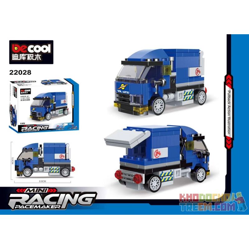 DECOOL 22027 non  4 LOẠI XE CỨU HỘ TẢI TRỘN XI MĂNG VÀ CẨU CHỮA CHÁY bộ đồ chơi xếp lắp ráp ghép mô hình Mini Racing Pacemaker Đua Xe Mini 97 khối