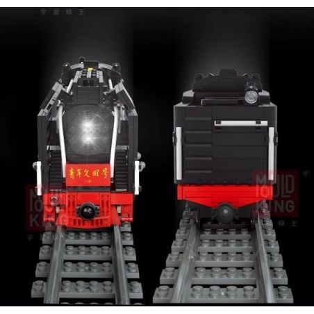 MouldKing 12003 12003CX Mould King 12003 12003CX non  CHUYỂN TIẾP ĐẦU MÁY HƠI NƯỚC bộ đồ chơi xếp lắp ráp ghép mô hình Trains QJ STEAM LOCOMOTIVES Tàu Hỏa 2160 khối