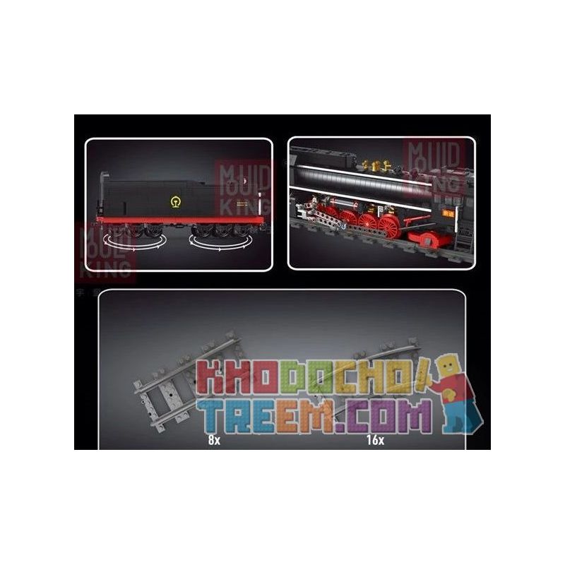 MouldKing 12003 12003CX Mould King 12003 12003CX non  CHUYỂN TIẾP ĐẦU MÁY HƠI NƯỚC bộ đồ chơi xếp lắp ráp ghép mô hình Trains QJ STEAM LOCOMOTIVES Tàu Hỏa 2160 khối