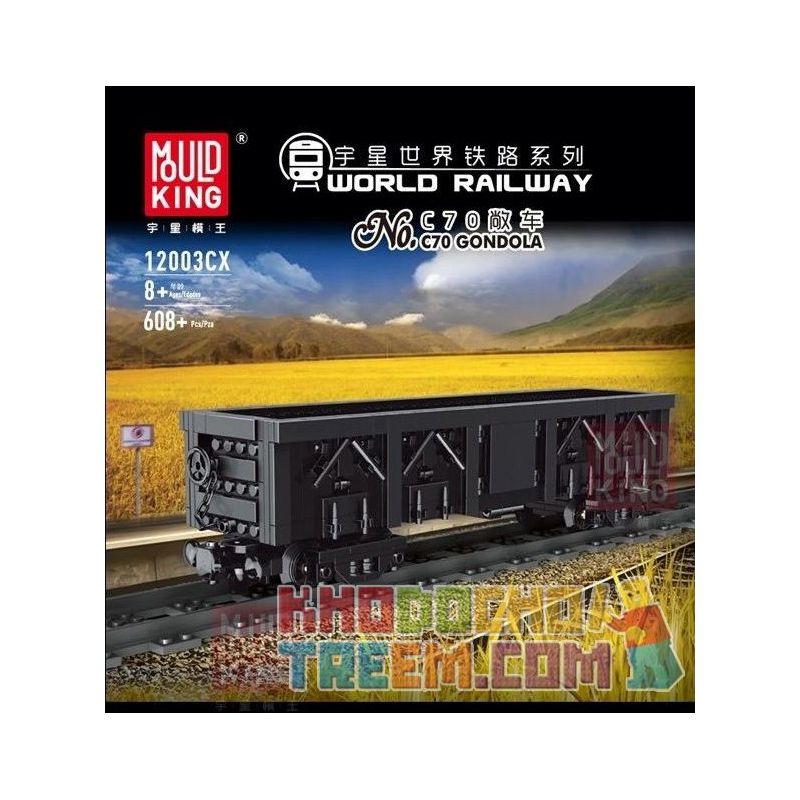 MouldKing 12003 12003CX Mould King 12003 12003CX non  CHUYỂN TIẾP ĐẦU MÁY HƠI NƯỚC bộ đồ chơi xếp lắp ráp ghép mô hình Trains QJ STEAM LOCOMOTIVES Tàu Hỏa 2160 khối