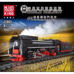 MouldKing 12003 12003CX Mould King 12003 12003CX non  CHUYỂN TIẾP ĐẦU MÁY HƠI NƯỚC bộ đồ chơi xếp lắp ráp ghép mô hình Trains QJ STEAM LOCOMOTIVES Tàu Hỏa 2160 khối