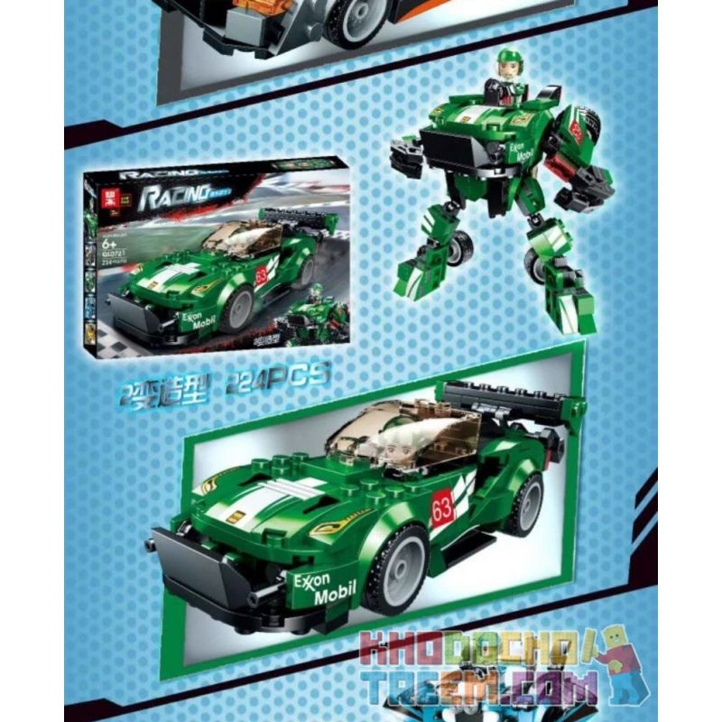 ZHEGAO QL0721 0721 non  4 MÔ HÌNH bộ đồ chơi xếp lắp ráp ghép mô hình Racers RACING Đua Tốc Độ 901 khối