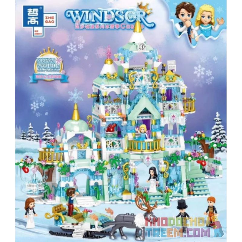 ZHEGAO QL1151 1151 non Lego LÂU ĐÀI TUYẾT AUBLY bộ đồ chơi xếp lắp ráp ghép mô hình Disney Princess WINDSOR CASTIC Công Chúa 1529 khối