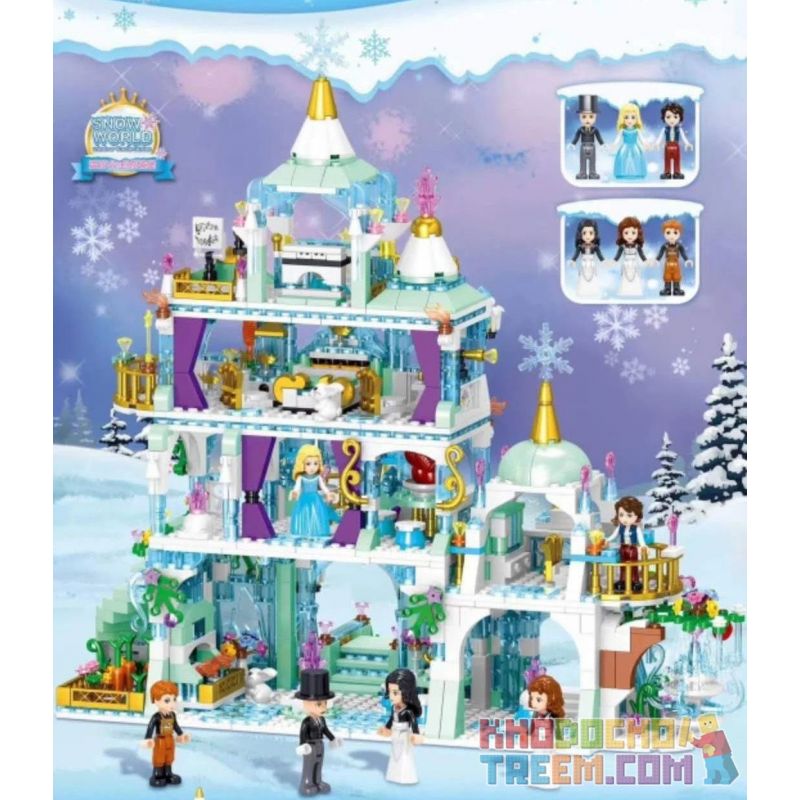 ZHEGAO QL1151 1151 non  LÂU ĐÀI TUYẾT AUBLY bộ đồ chơi xếp lắp ráp ghép mô hình Disney Princess WINDSOR CASTIC Công Chúa 1529 khối