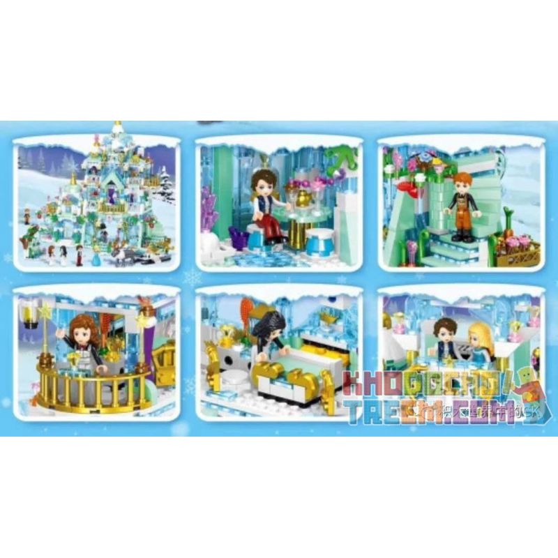 ZHEGAO QL1151 1151 non  LÂU ĐÀI TUYẾT AUBLY bộ đồ chơi xếp lắp ráp ghép mô hình Disney Princess WINDSOR CASTIC Công Chúa 1529 khối