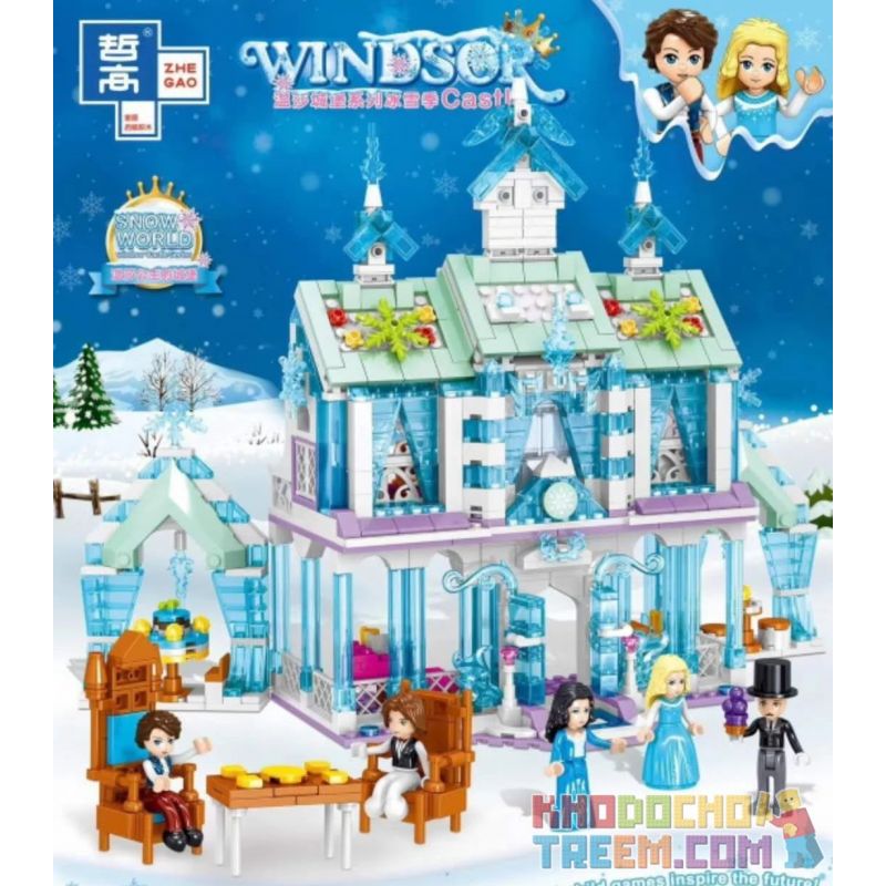 ZHEGAO QL1150 1150 non Lego LÂU ĐÀI BĂNG POICH bộ đồ chơi xếp lắp ráp ghép mô hình Disney Princess WINDSOR CASTIC Công Chúa 904 khối