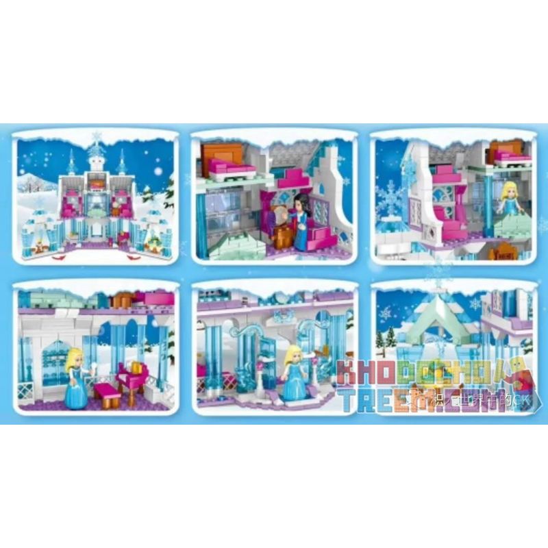 ZHEGAO QL1150 1150 non  LÂU ĐÀI BĂNG POICH bộ đồ chơi xếp lắp ráp ghép mô hình Disney Princess WINDSOR CASTIC Công Chúa 904 khối