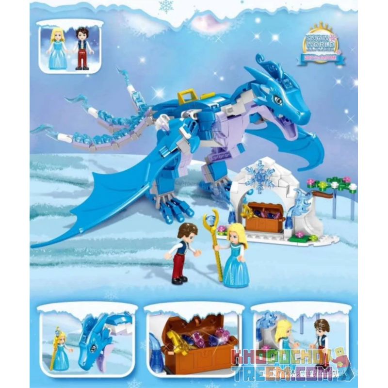 ZHEGAO QL1148 1148 non  CÔNG CHÚA VÀ KỴ SĨ RỒNG bộ đồ chơi xếp lắp ráp ghép mô hình Disney Princess WINDSOR CASTIC 345 khối