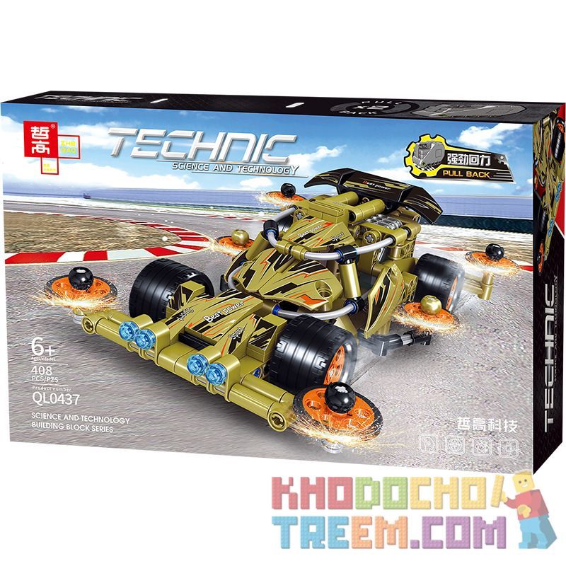 ZHEGAO QL0437 0437 non  CÔNG SUẤT LỚN KENT DẪN ĐỘNG BỐN BÁNH bộ đồ chơi xếp lắp ráp ghép mô hình  Kỹ Thuật Công Nghệ Cao Mô Hình Phương Tiện 406 khối