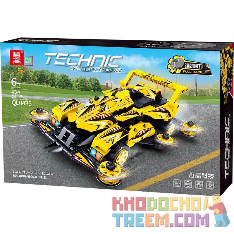 ZHEGAO QL0435 0435 non  THUNDER DRIFT GALE BỐN BÁNH bộ đồ chơi xếp lắp ráp ghép mô hình  Kỹ Thuật Công Nghệ Cao Mô Hình Phương Tiện 434 khối