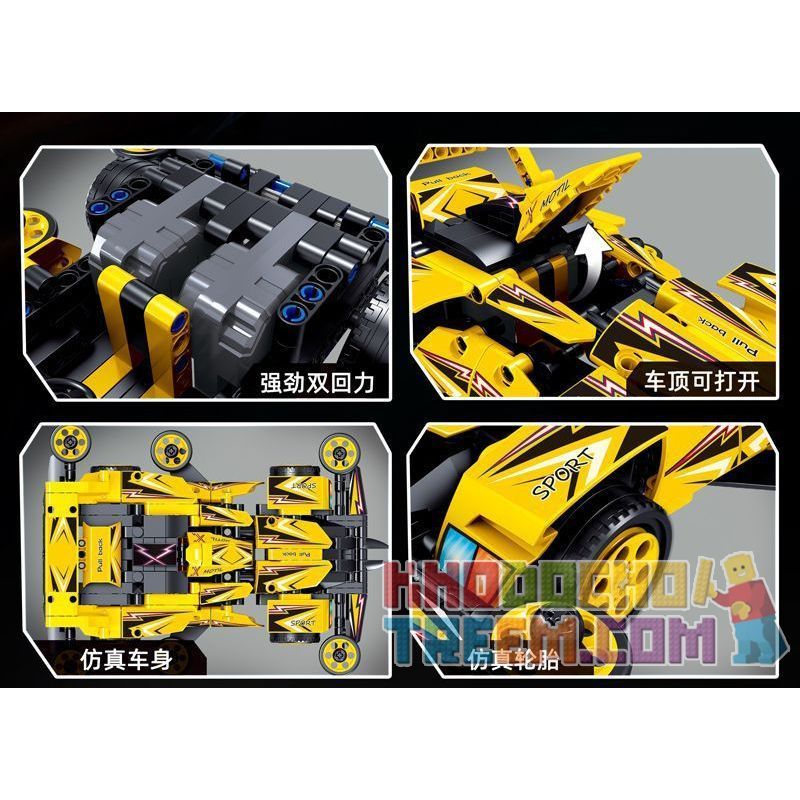 ZHEGAO QL0435 0435 non  THUNDER DRIFT GALE BỐN BÁNH bộ đồ chơi xếp lắp ráp ghép mô hình  Kỹ Thuật Công Nghệ Cao Mô Hình Phương Tiện 434 khối