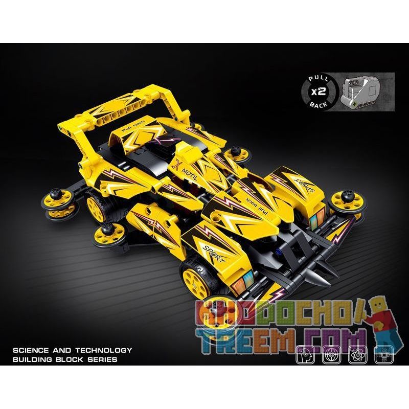 ZHEGAO QL0435 0435 non  THUNDER DRIFT GALE BỐN BÁNH bộ đồ chơi xếp lắp ráp ghép mô hình  Kỹ Thuật Công Nghệ Cao Mô Hình Phương Tiện 434 khối