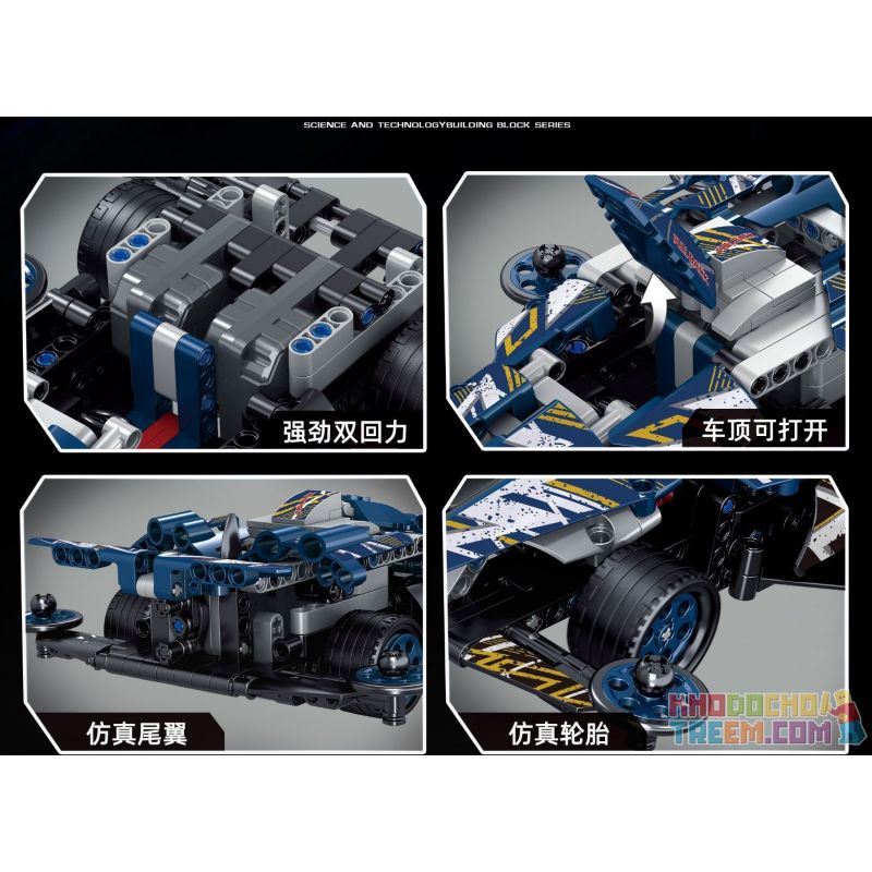 ZHEGAO QL0432 0432 non  THUNDER POWER DẪN ĐỘNG BỐN BÁNH EARL bộ đồ chơi xếp lắp ráp ghép mô hình  Kỹ Thuật Công Nghệ Cao Mô Hình Phương Tiện 360 khối