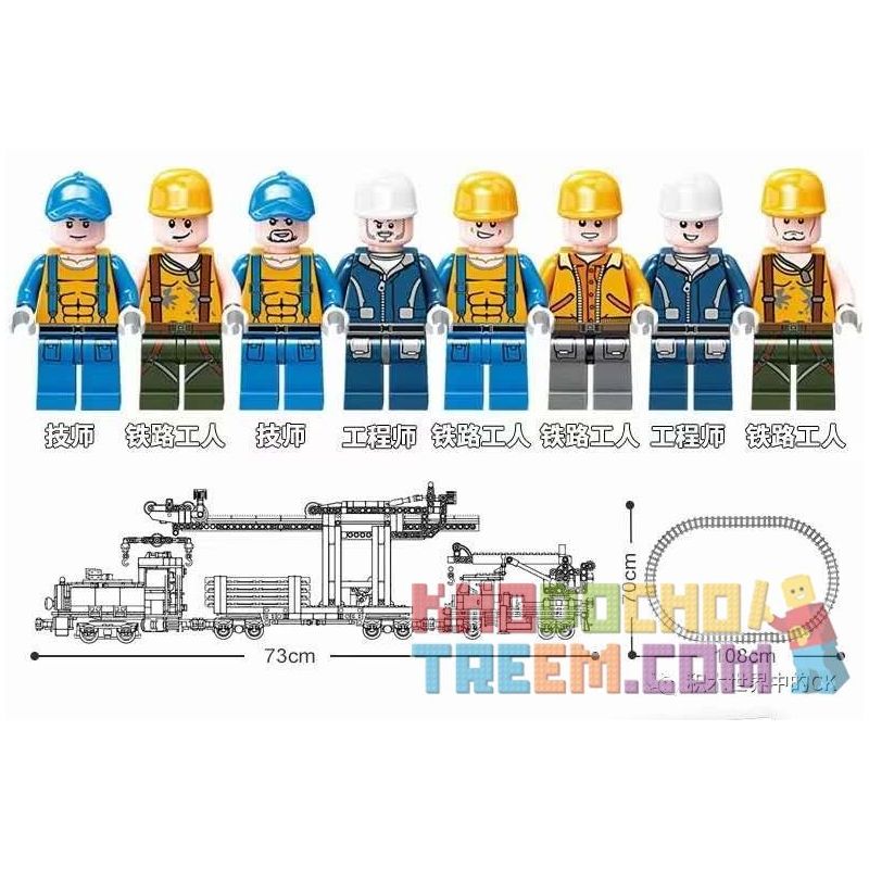 Kazi KY98253 98253 non  MÁY ĐẶT ĐƯỜNG RAY DPK32 bộ đồ chơi xếp lắp ráp ghép mô hình Trains MILITARY TRAIN Tàu Hỏa 1270 khối