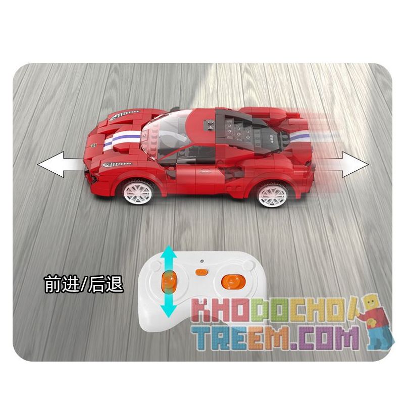 DOUBLEE CADA C51072 51072 non  FERRARI 488 ĐƯỜNG ĐUA THỂ THAO MÀU ĐỎ bộ đồ chơi xếp lắp ráp ghép mô hình Speed Champions Racing Cars Đua Xe Công Thức 306 khối
