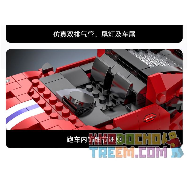 DOUBLEE CADA C51072 51072 non  FERRARI 488 ĐƯỜNG ĐUA THỂ THAO MÀU ĐỎ bộ đồ chơi xếp lắp ráp ghép mô hình Speed Champions Racing Cars Đua Xe Công Thức 306 khối