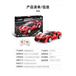 DOUBLEE CADA C51072 51072 non  FERRARI 488 ĐƯỜNG ĐUA THỂ THAO MÀU ĐỎ bộ đồ chơi xếp lắp ráp ghép mô hình Speed Champions Racing Cars Đua Xe Công Thức 306 khối