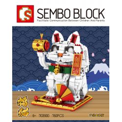 SEMBO 703900 non  CON MÈO VẪY TAY TRÁI bộ đồ chơi xếp lắp ráp ghép mô hình Creator LUCKY CAT Sáng Tạo 760 khối