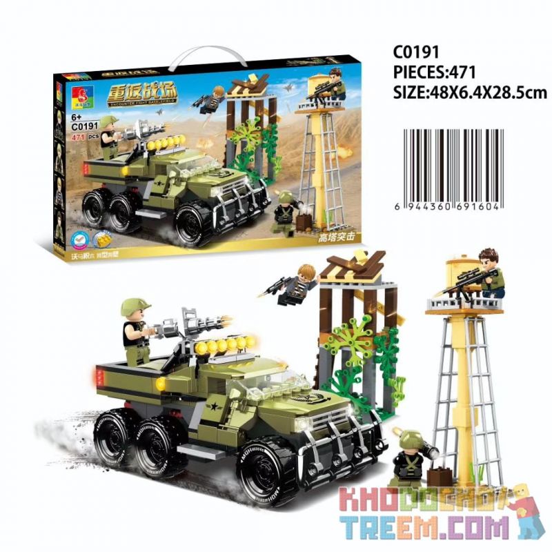 WOMA C0191 0191 non Lego TÒA THÁP TẤN CÔNG bộ đồ chơi xếp lắp ráp ghép mô hình Military Army Quân Sự Bộ Đội 471 khối