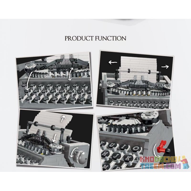 QIZHILE 90011 non  MÁY ĐÁNH CHỮ bộ đồ chơi xếp lắp ráp ghép mô hình Creator TYPEWRITER Sáng Tạo 1503 khối
