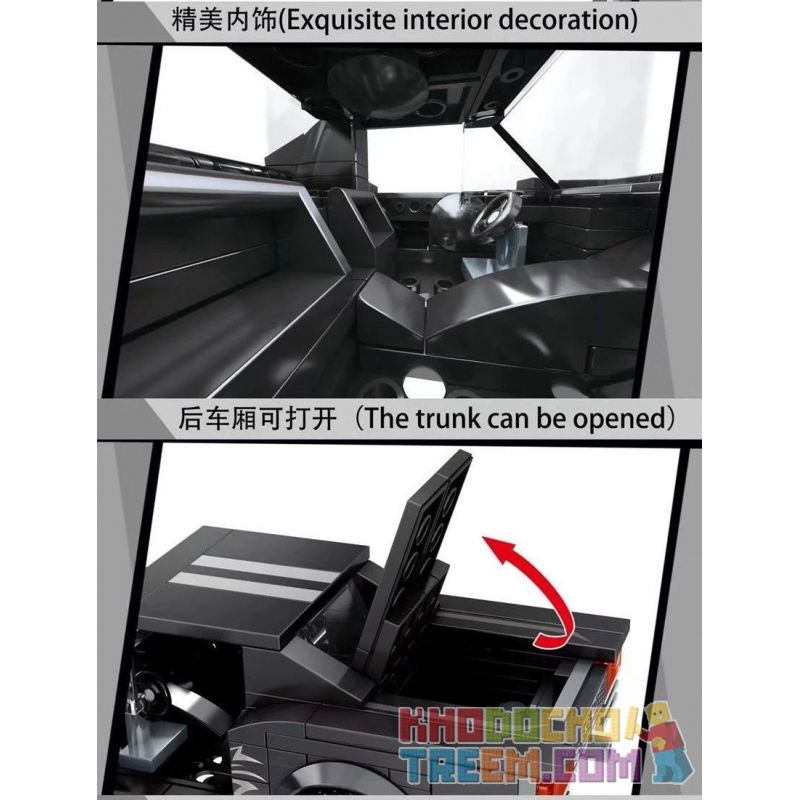 KUYU MOXING 5009 REBRICKABLE MOC-41750 41750 MOC41750 non  ĐẾ SẠC bộ đồ chơi xếp lắp ráp ghép mô hình Speed Champions Racing Cars DOM'S DODGE CHARGER Đua Xe Công Thức 308 khối