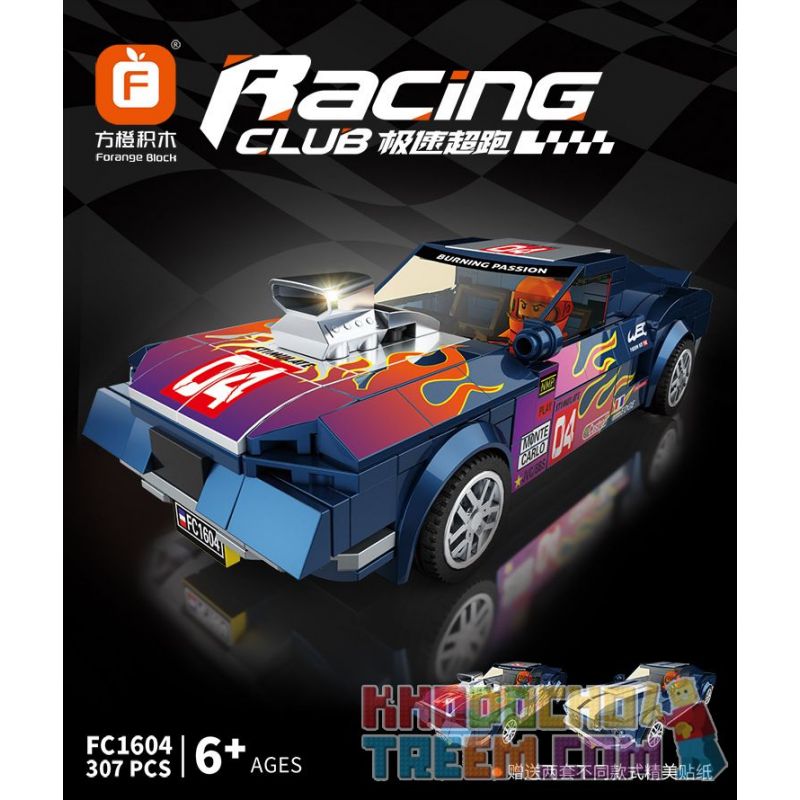 FORANGE FC1604 1604 Xếp hình kiểu Lego Racers Racing Club Ford Mustang  Supercar Ford Mustang. giá sốc rẻ nhất
