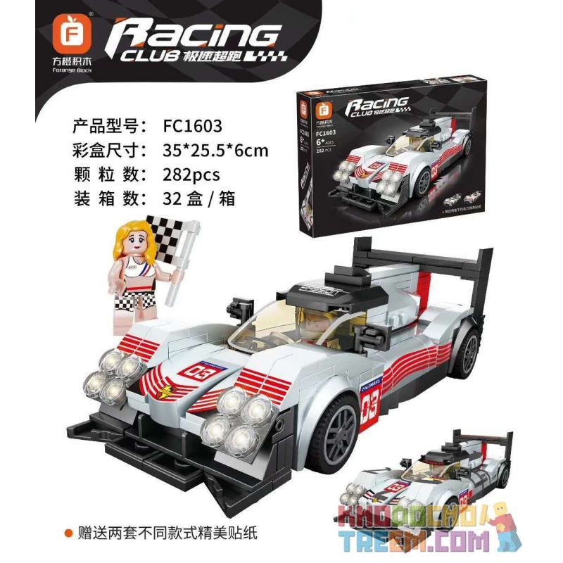FORANGE FC1603 1603 non  PORSCHE 919. bộ đồ chơi xếp lắp ráp ghép mô hình Racers RACING CLUB PORSCHE 919 Đua Tốc Độ 282 khối