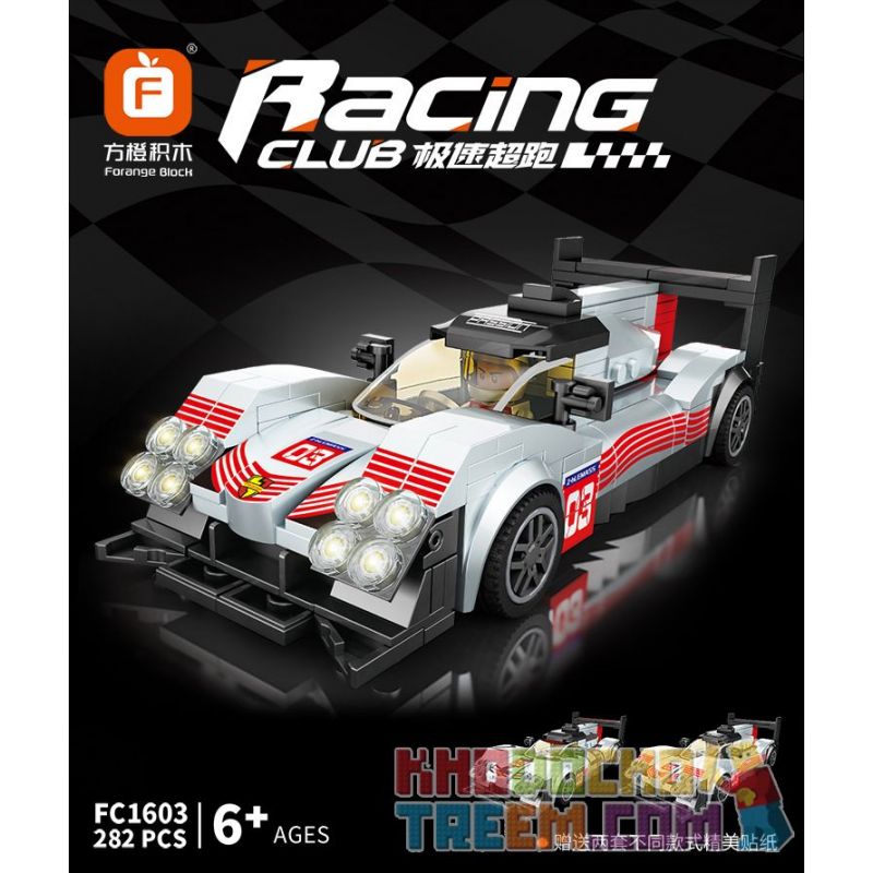 FORANGE FC1603 1603 non  PORSCHE 919. bộ đồ chơi xếp lắp ráp ghép mô hình Racers RACING CLUB PORSCHE 919 Đua Tốc Độ 282 khối