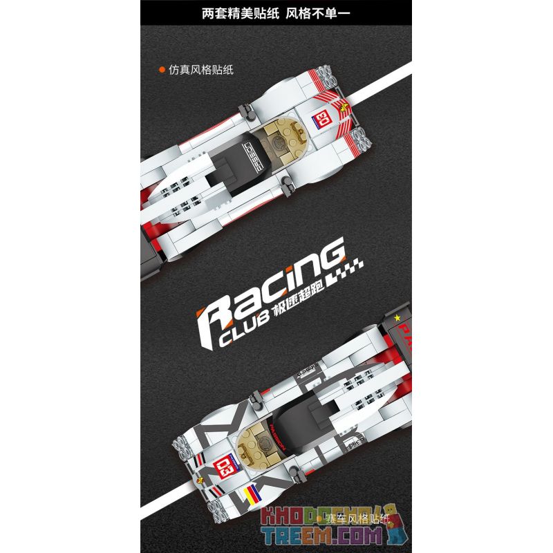 FORANGE FC1603 1603 non  PORSCHE 919. bộ đồ chơi xếp lắp ráp ghép mô hình Racers RACING CLUB PORSCHE 919 Đua Tốc Độ 282 khối