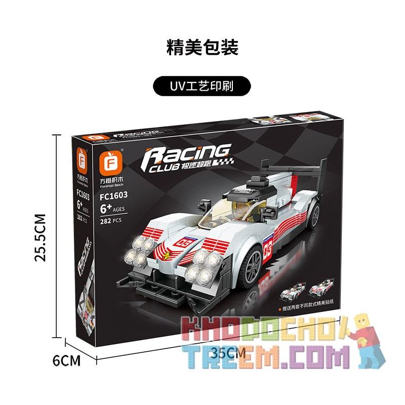 FORANGE FC1603 1603 non  PORSCHE 919. bộ đồ chơi xếp lắp ráp ghép mô hình Racers RACING CLUB PORSCHE 919 Đua Tốc Độ 282 khối
