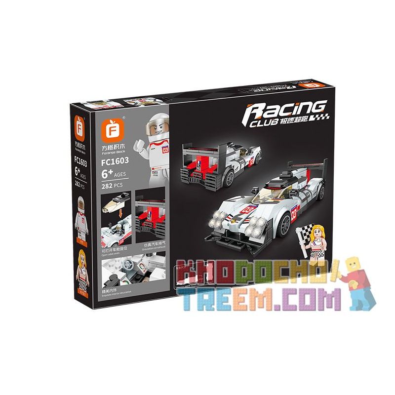 FORANGE FC1603 1603 non  PORSCHE 919. bộ đồ chơi xếp lắp ráp ghép mô hình Racers RACING CLUB PORSCHE 919 Đua Tốc Độ 282 khối