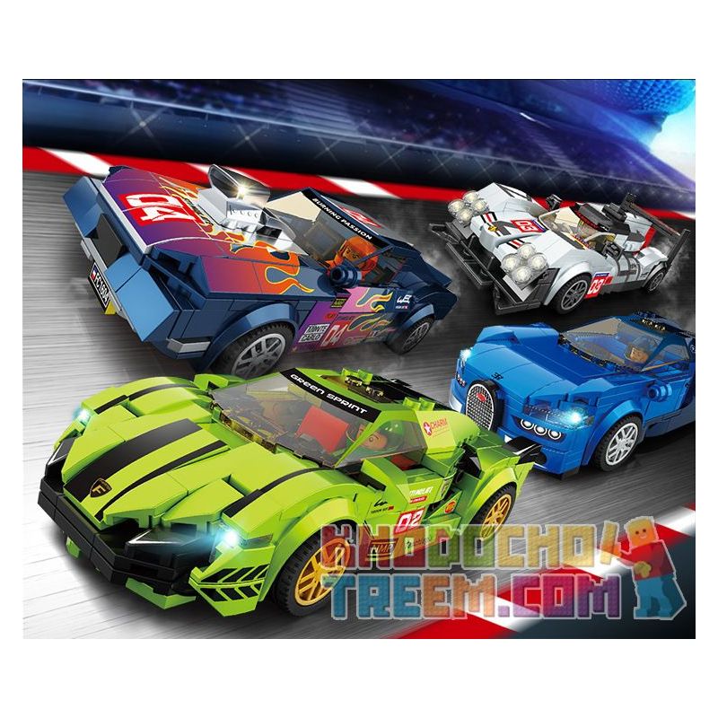 FORANGE FC1602 1602 Xếp hình kiểu Lego Racers Racing Club Lamborghini  Supercar Lamborghini. giá sốc rẻ nhất