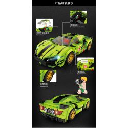 FORANGE FC1602 1602 non  LAMBORGHINI. bộ đồ chơi xếp lắp ráp ghép mô hình Racers RACING CLUB LAMBORGHINI Đua Tốc Độ 281 khối