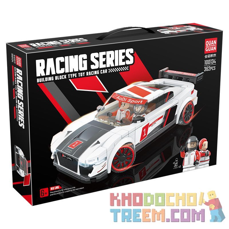 QuanGuan 100134 Quan Guan 100134 non Lego AUDI R8 bộ đồ chơi xếp lắp ráp ghép mô hình Speed Champions Racing Cars Đua Xe Công Thức 362 khối