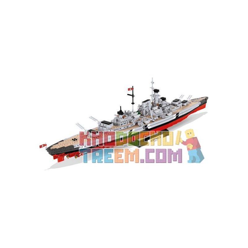 COBI 3081 non  CHIẾN HẠM BISMARCK bộ đồ chơi xếp lắp ráp ghép mô hình Military Army BATTLESHIP BISMARCK Quân Sự Bộ Đội 197 khối