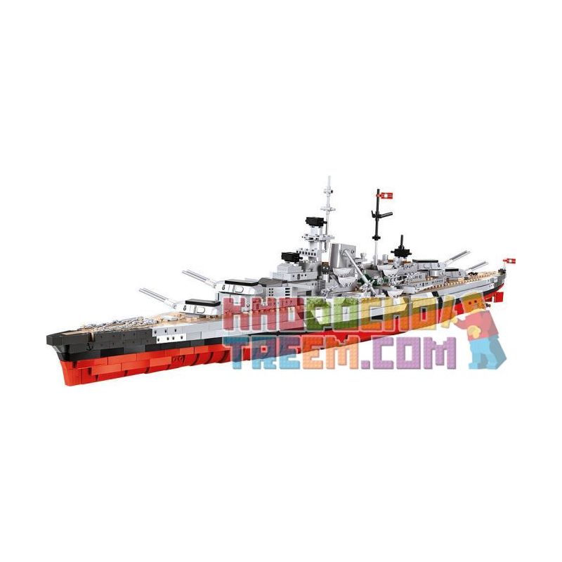 COBI 3081 non  CHIẾN HẠM BISMARCK bộ đồ chơi xếp lắp ráp ghép mô hình Military Army BATTLESHIP BISMARCK Quân Sự Bộ Đội 197 khối