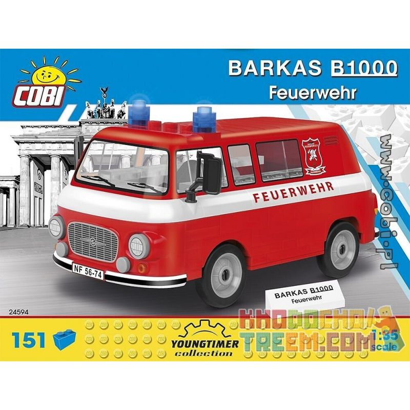 COBI 24594 non Lego XE CỨU HỎA BALKAS B1000 bộ đồ chơi xếp lắp ráp ghép mô hình Creator BARKAS B1000 FEUERWEHR Sáng Tạo 150 khối