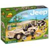 COBI 24201 non  WILLIS MB VÀ CANNON (SA MẠC) bộ đồ chơi xếp lắp ráp ghép mô hình Military Army WILLYS MB WITH CANNON (DESERT) Quân Sự Bộ Đội 200 khối