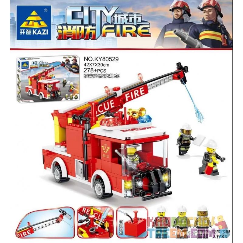 Kazi KY80529 80529 non Lego XE VÒI RỒNG MẠNH MẼ bộ đồ chơi xếp lắp ráp ghép mô hình Fire Rescure CITY FIRE Cứu Hỏa 278 khối