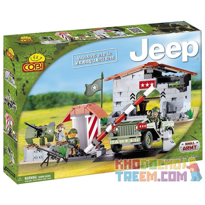 COBI 24310 non Lego WILLIS MB JEEP VÀ TRỤ SỞ CHÍNH bộ đồ chơi xếp lắp ráp ghép mô hình Military Army JEEP WILLYS MB WITH HEADQUARTERS Quân Sự Bộ Đội 300 khối