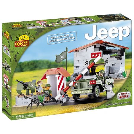 COBI 24310 non  WILLIS MB JEEP VÀ TRỤ SỞ CHÍNH bộ đồ chơi xếp lắp ráp ghép mô hình Military Army JEEP WILLYS MB WITH HEADQUARTERS Quân Sự Bộ Đội 300 khối