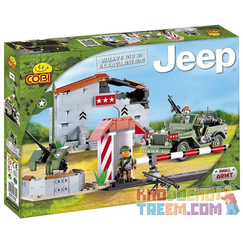 COBI 24310 non  WILLIS MB JEEP VÀ TRỤ SỞ CHÍNH bộ đồ chơi xếp lắp ráp ghép mô hình Military Army JEEP WILLYS MB WITH HEADQUARTERS Quân Sự Bộ Đội 300 khối
