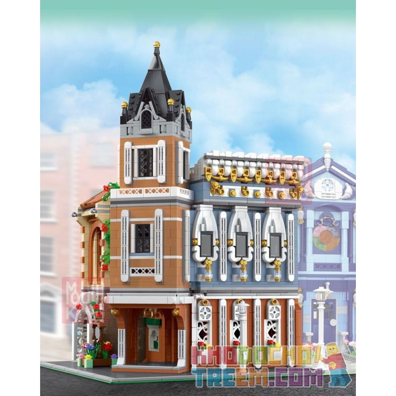 MouldKing 16026 Mould King 16026 non  QUÁN TRÀ CHIỀU GIẢI TRÍ Ở THỊ TRẤN NHỎ bộ đồ chơi xếp lắp ráp ghép mô hình Modular Buildings AFTERNOON TEA RESTAURANT Mô Hình Nhà Cửa 3039 khối