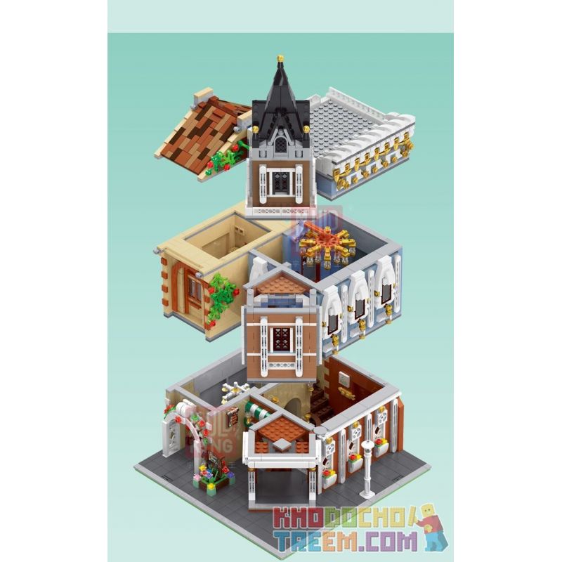 MouldKing 16026 Mould King 16026 non  QUÁN TRÀ CHIỀU GIẢI TRÍ Ở THỊ TRẤN NHỎ bộ đồ chơi xếp lắp ráp ghép mô hình Modular Buildings AFTERNOON TEA RESTAURANT Mô Hình Nhà Cửa 3039 khối