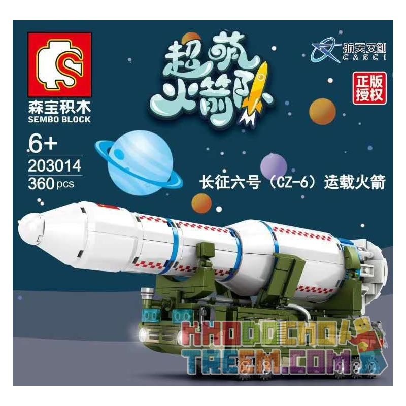 SEMBO 203014 non  TÊN LỬA HÀNH TRÌNH DÀI NGÀY 6 THÁNG 3 (CZ-6) PHIÊN BẢN Q bộ đồ chơi xếp lắp ráp ghép mô hình Military Army Quân Sự Bộ Đội 360 khối