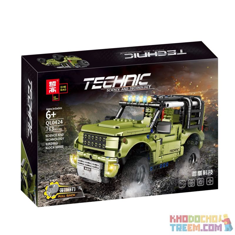 ZHEGAO QL0424 0424 non  LAND ROVER DEFENDER PULL BACK bộ đồ chơi xếp lắp ráp ghép mô hình  Kỹ Thuật Công Nghệ Cao Mô Hình Phương Tiện 763 khối