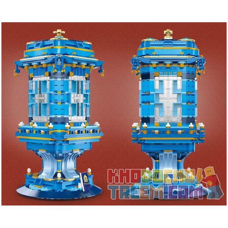 HAPPY BUILD SHINEYU XINYU GGJW1216 1216 GGWJ1216 XQ18001 18001 non  ĐÈN LỒNG CUNG ĐIỆN VỚI ỐNG ĐỰNG BÚT TRÁNG MEN CLOISONNE bộ đồ chơi xếp lắp ráp ghép mô hình Forbidden City Stationery Văn Phòng Phẩm Tử Cấm Thành 1352 khối