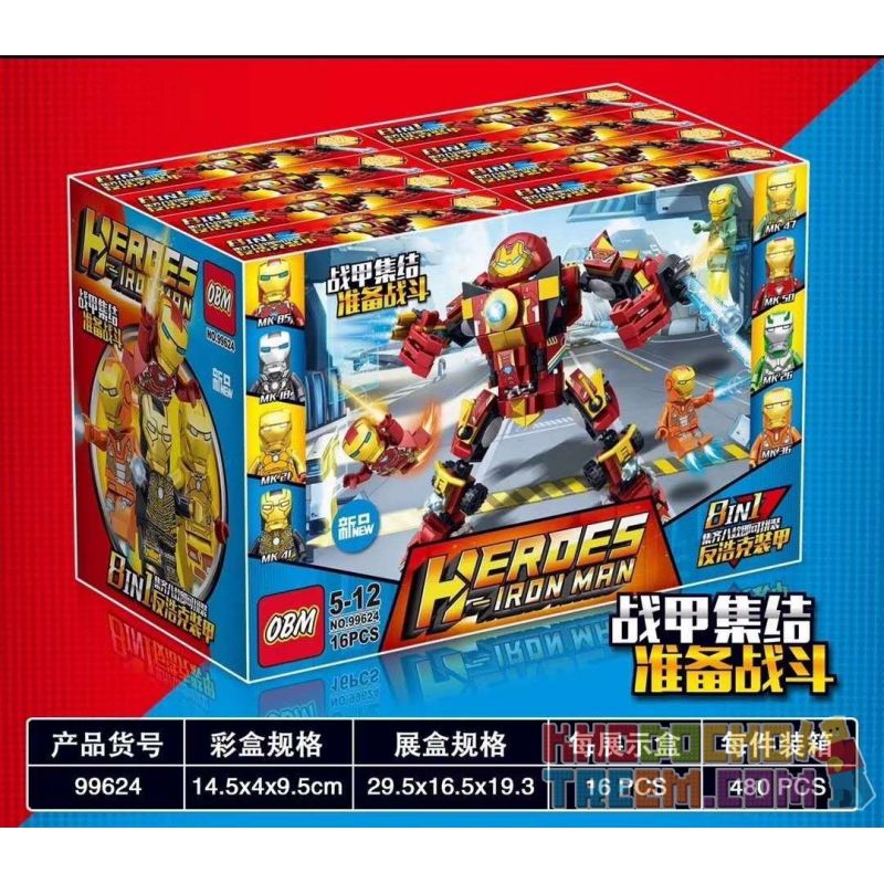 FROG BABY OBM 99624 non Lego KẾT HỢP ANTI-HULK MECHA 8 bộ đồ chơi xếp lắp ráp ghép mô hình Super Heroes HEROES IRON MAN Siêu Nhân Anh Hùng